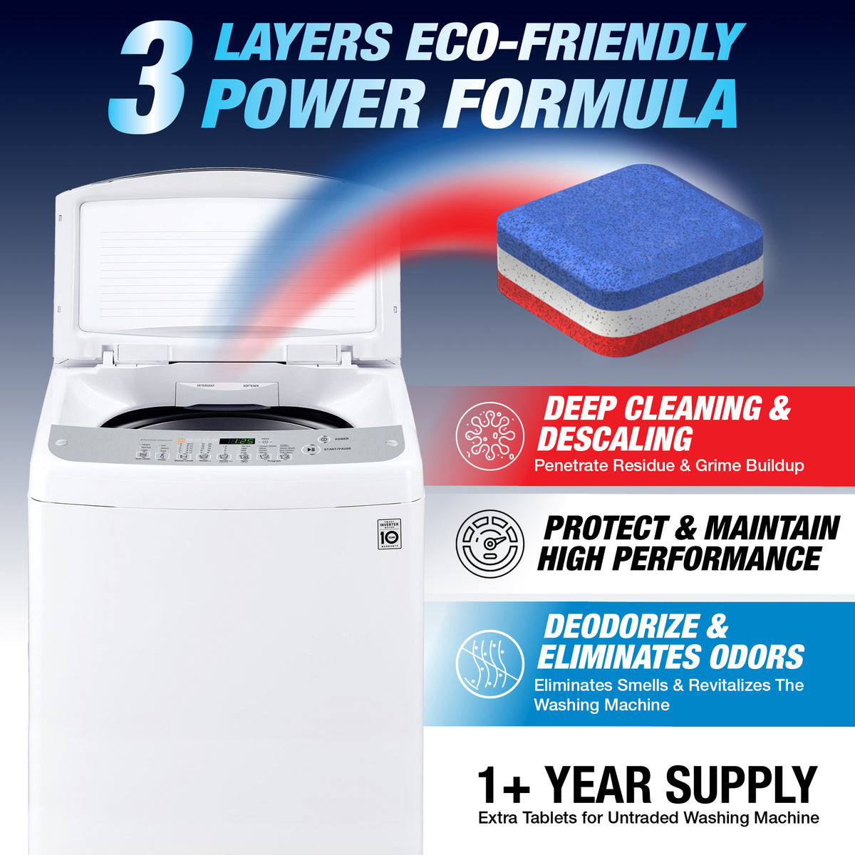 Top Load Washing Machine Cleaner Tablets - 56 Tablets