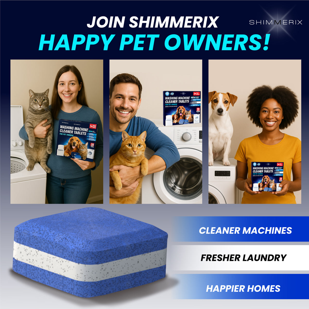 Washing Machine Cleaner Tablets for Pet Owners - 28 Tablets