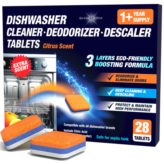 Dishwasher Cleaner Deodorizer Descaler Tablets - 28 Tabs - Citrus