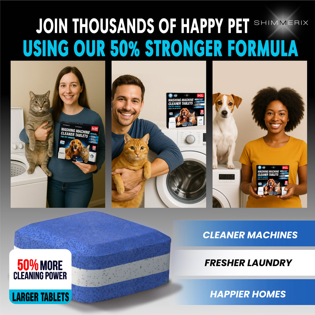 Ultra Pro 15G Washing Machine Cleaner Tablets for Pet Owners - 28 Tablets