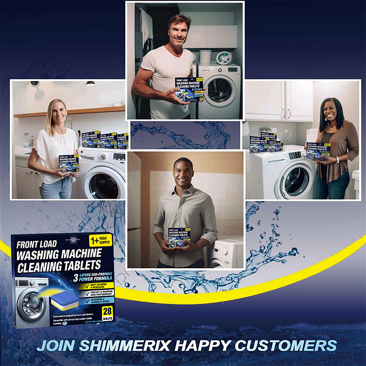 Front Load Washing Machine Cleaner Tablets - 28 Tablets