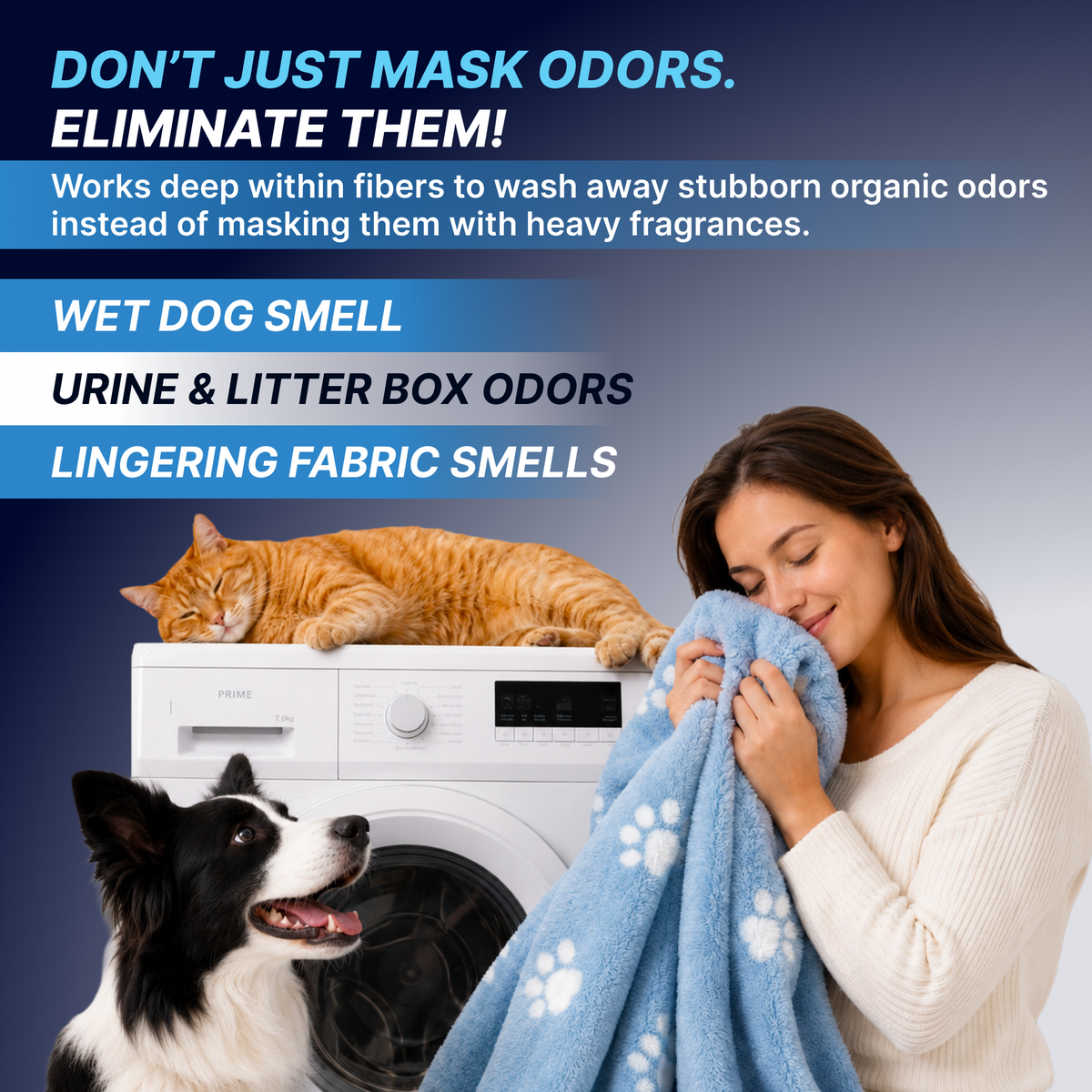 Pet Laundry Detergent Pro Enzyme Odor Remover - 70 Loads - Unscented