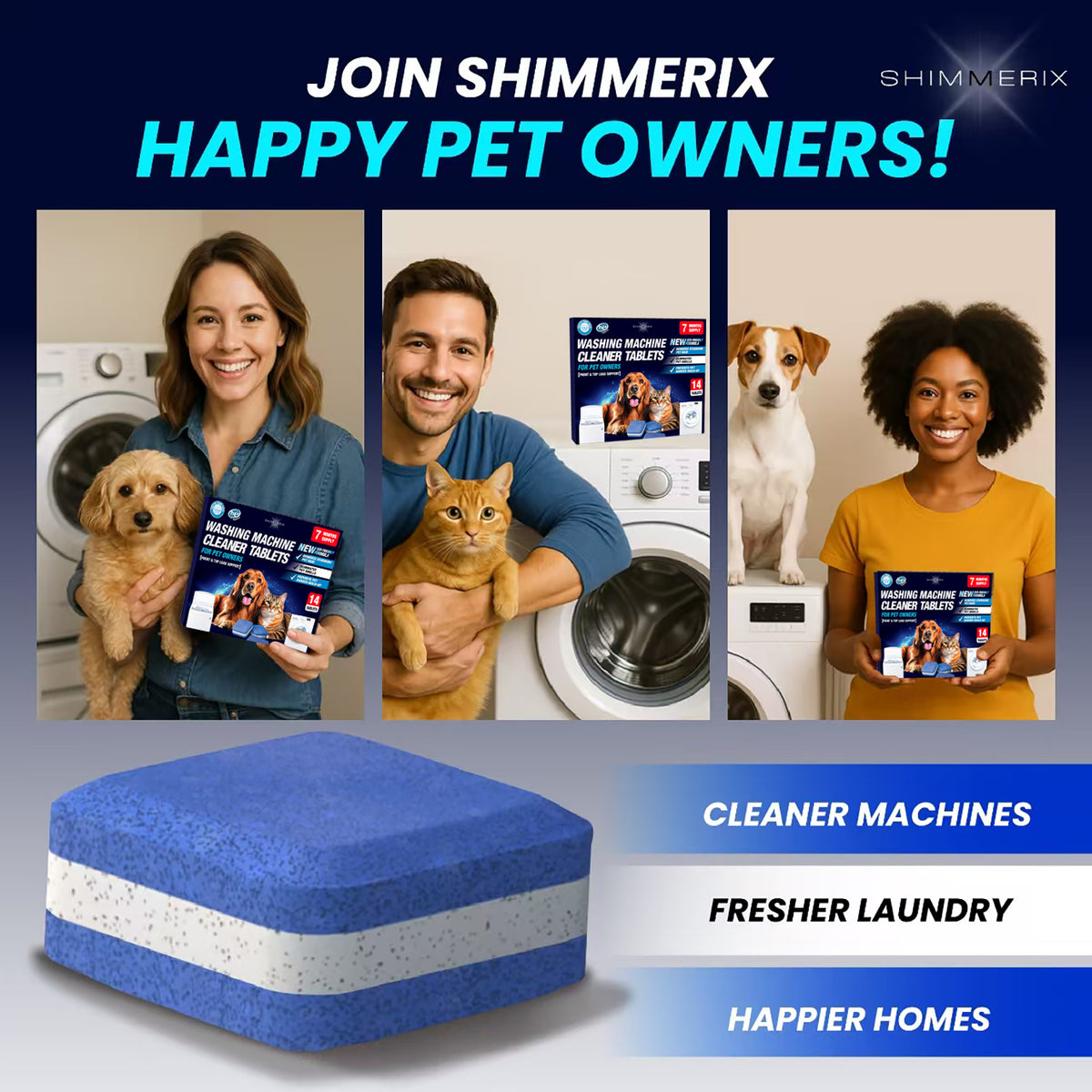 Washing Machine Cleaner Tablets for Pet Owners - 14 Tablets