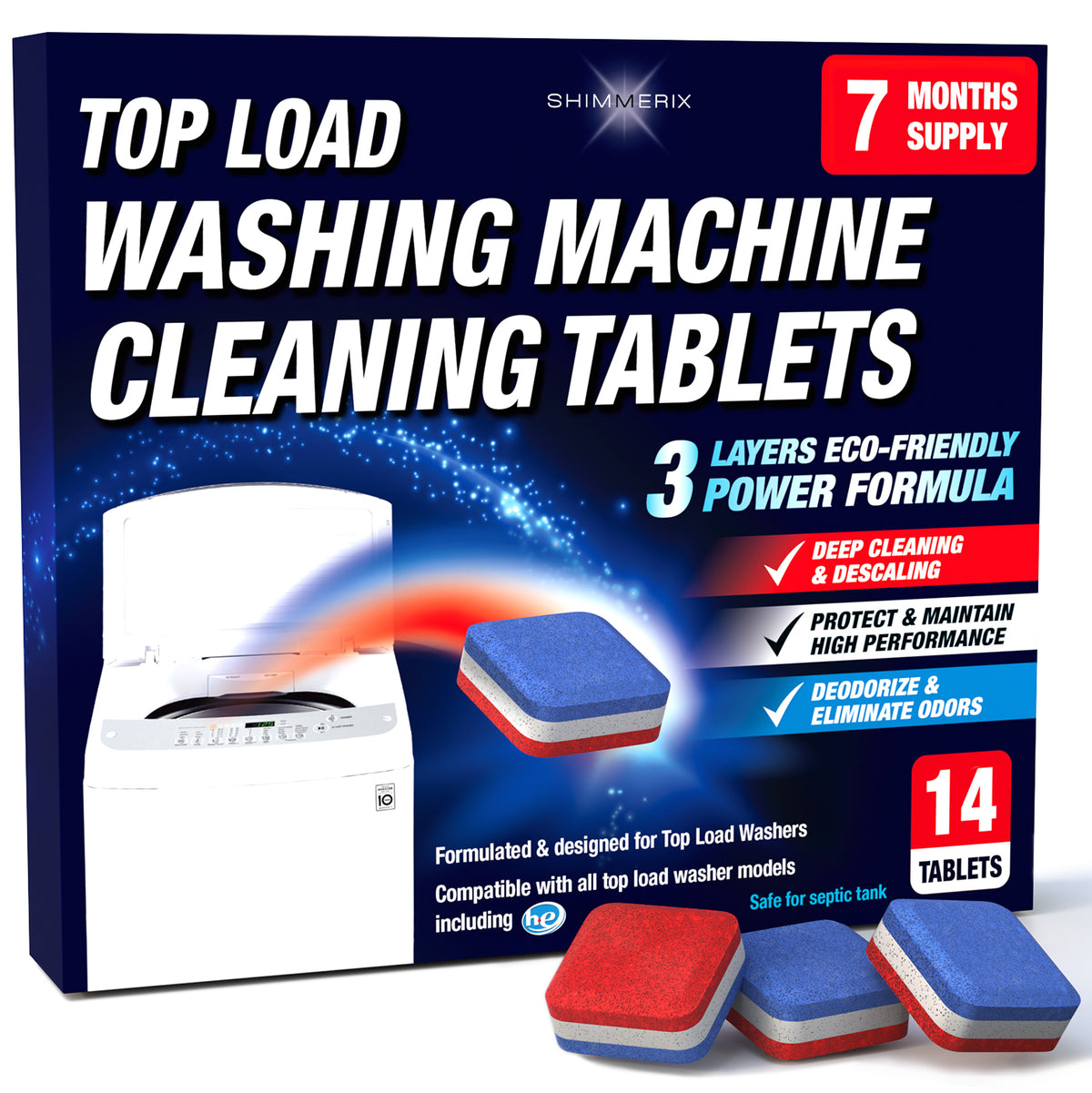 Top Load Washing Machine Cleaner Tablets - 14 Tablets